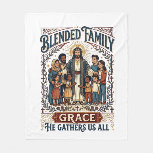 Cobertor De Velo Camiseta Família Misturada Jesus Família Recompost