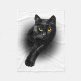 Cobertor De Velo Camiseta Gato Preto Olhos Amarelos Cats Tee