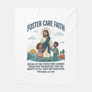 Cobertor De Velo Camiseta Gráfica de Adoção de Jesus Cuidados Crist