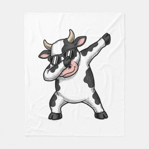 Cobertor De Velo Camiseta Gráfica de Óculos de Sol de Vaca Dabbing