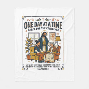Cobertor De Velo Camiseta Gráfica Jesus Cuidando Pais Idosos Cristã