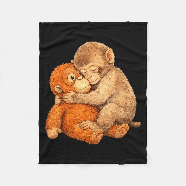 Cobertor De Velo Camiseta gráfica soco de macaco  (Frente)