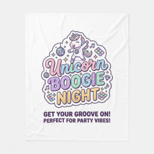 Cobertor De Velo Camiseta Gráfica Unicórnio Boogie Night Tipografia