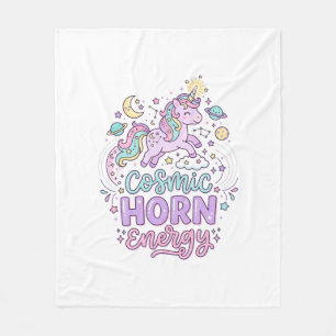 Cobertor De Velo Camiseta Gráfica Unicórnio Chifre Cósmico Energia 