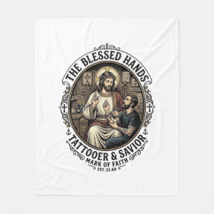 Cobertor De Velo Camiseta Jesus Tattoo Artist Studio Inspirador F