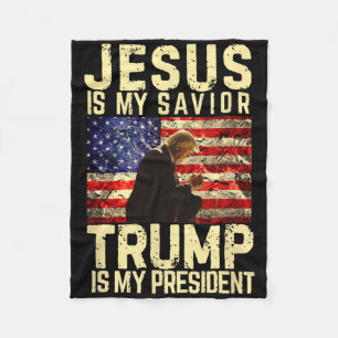 Cobertor De Velo Camiseta Jesus Trump - Jesus é Meu Senhor Salvador