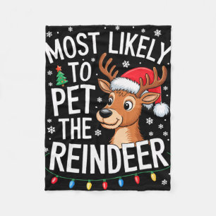 Cobertor De Velo Camiseta Mais Provável De Acariciar O Reindeer Fam