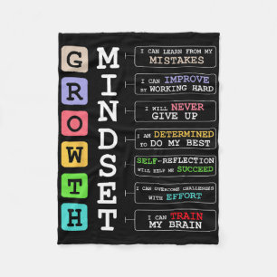 Cobertor De Velo Camiseta Mentalidade de Crescimento Sala de Aula P