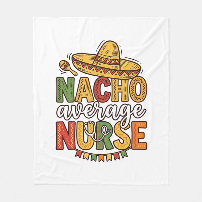 Cobertor De Velo Camiseta Nacho Average Nurse Cinco De Mayo Design_ (Frente)