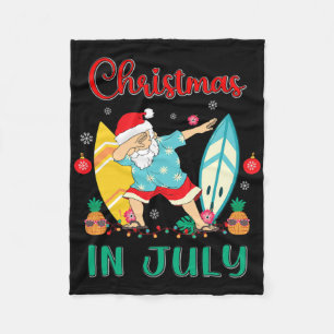 Cobertor De Velo Camiseta Natal Em Julho Santa Divertido Verão Prai