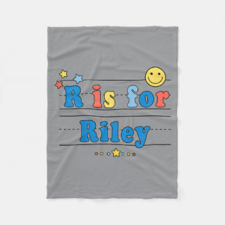 Cobertor De Velo Camiseta Nome Riley Crianças Alfabeto R É Para Ril