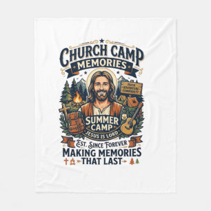 Cobertor De Velo Camiseta Nostálgica Jesus Church Camp VBS Baseada 
