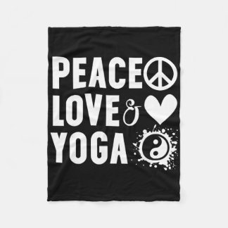 Cobertor De Velo Camiseta Paz Amor E Yoga, Eu Amo Camisetas De Yoga