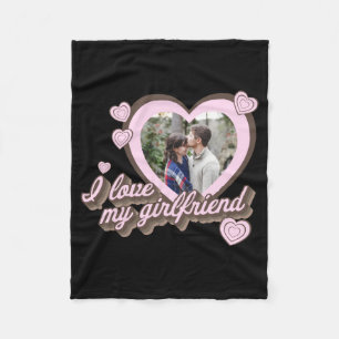 Cobertor De Velo Camiseta Personalizada Eu Amo Minha Namorada Foto