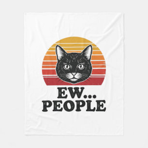 Cobertor De Velo Camiseta Retro Pôr do Sol Gato Preto Engraçado Des