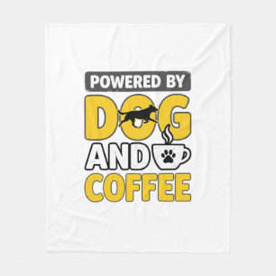 Cobertor De Velo Camiseta Vintage Alimentada Por Cão E Café_1