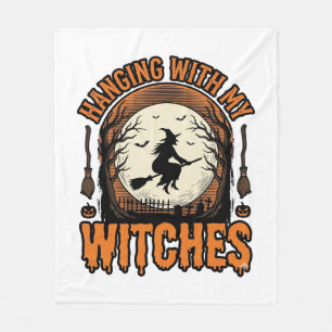 Cobertor De Velo Camiseta Vintage de Halloween com Minhas Bruxas De
