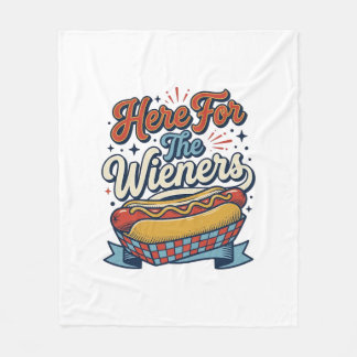 Cobertor De Velo Camiseta Vintage Hot Dog Here For The Wieners_1
