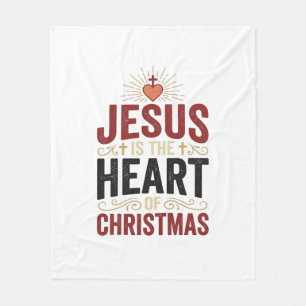 Cobertor De Velo Camiseta Vintage Jesus É o Coração do Natal