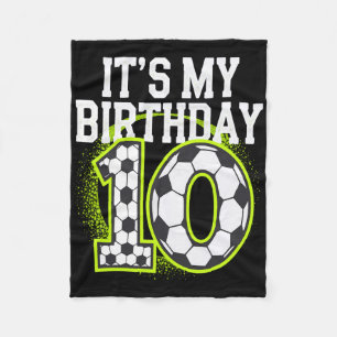 Cobertor De Velo Camisetas de Aniversariante 10 Futebol É Meu 10º A
