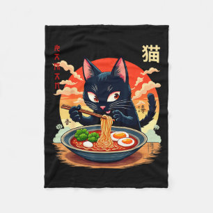Cobertor De Velo Camisetas Gráficas Japonesas de Ramen de Gato Anim
