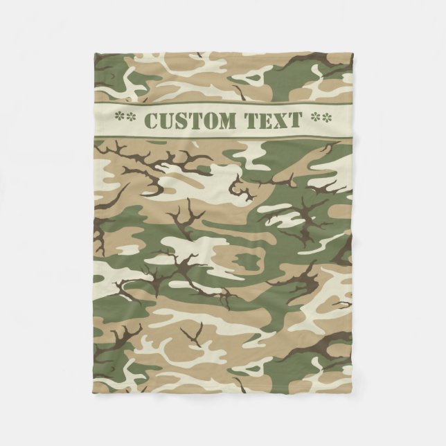 Cobertor De Velo Camo de escrutínio com texto personalizado (Frente)