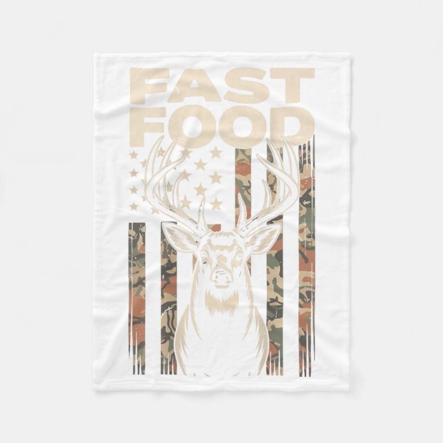 Cobertor De Velo Camo Deer Hunting Fast Food Gag Hunter Gift Funny  (Frente)