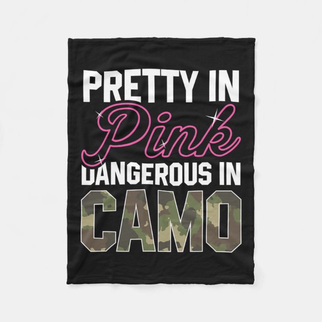 Cobertor De Velo Camo Rosa Engraçado Caça Mulheres Gráficas Deer Bu (Frente)