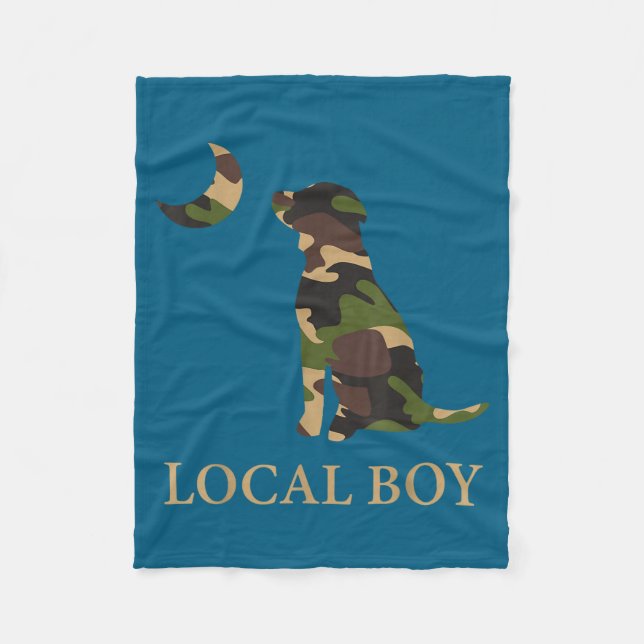 Cobertor De Velo Camo Southern Local Boy Duck Hunting Black Lab Out (Frente)