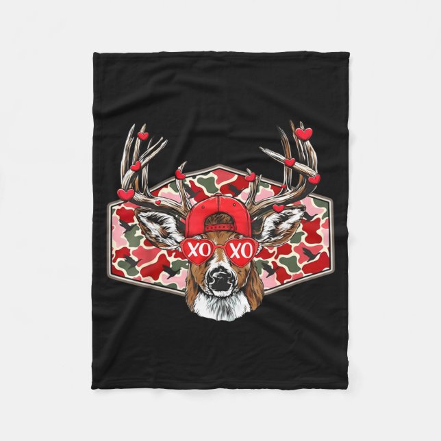 Cobertor De Velo Camo Xoxo Valentine Buck Deer Hunting Season Famil (Frente)