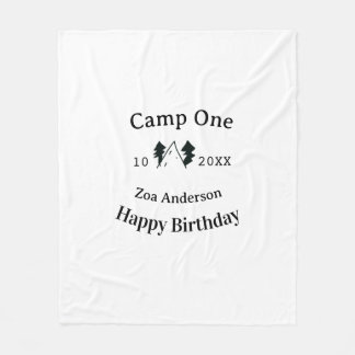 Cobertor De Velo Camp one happy birthday name date campingadventure