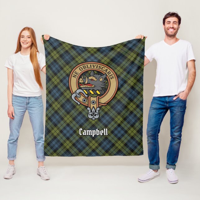 Cobertor De Velo Campbell Crest sobre Tartan (In Situ)