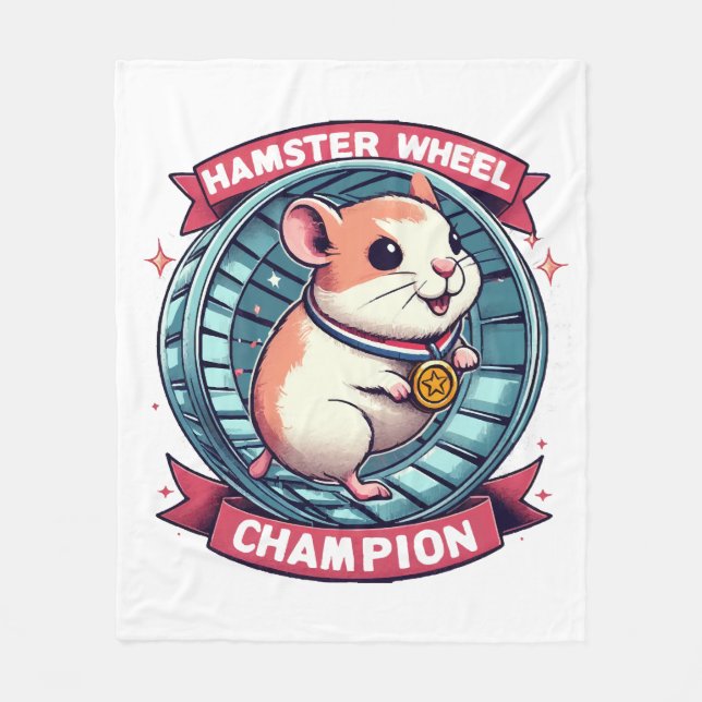 Cobertor De Velo Campeão da Roda de Hamster (Frente)