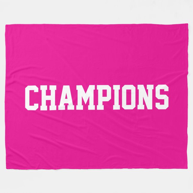 Cobertor De Velo CAMPEÕES Texto Branco Atlético Sobre Rosa Vibrante (Frente (Horizontal))