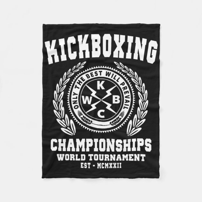 Cobertor De Velo Campeonatos de Kickboxing, Camiseta de Kickboxing, (Frente)