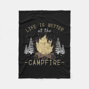 Cobertor De Velo Campfire - A Vida É Melhor Pelo Fogo