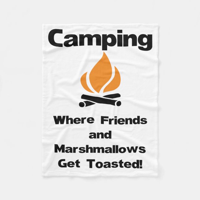 Cobertor De Velo Camping engraçado dizendo com marshmallows e amigo (Frente)
