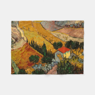 Cobertor De Velo Campo com Plowman por Van Gogh Fleece Blanket