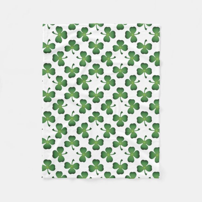 Cobertor De Velo Campo de Shamrock Clovers Fleece Blanket (Frente)