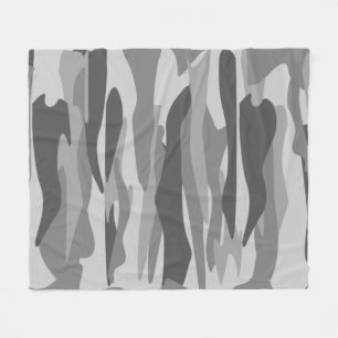 Cobertor De Velo Camuflagem Abstrata em Tom Cinza