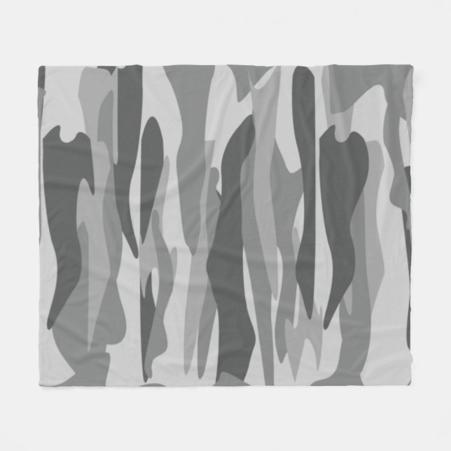 Cobertor De Velo Camuflagem Abstrata em Tom Cinza (Frente (Horizontal))