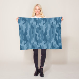 Cobertor De Velo Camuflagem Monocromática Azul Aço
