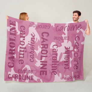 Cobertor De Velo Camuflagem Rosa Personalizada