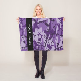 Cobertor De Velo Camuflagem Roxa Seu Nome Personalize