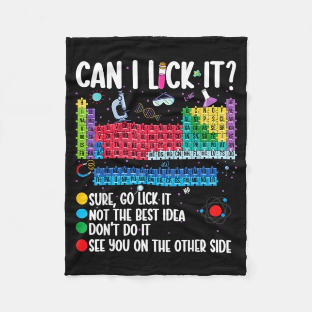 Cobertor De Velo Can I Lick It Periodic Table Funny Science Chemist (Frente)