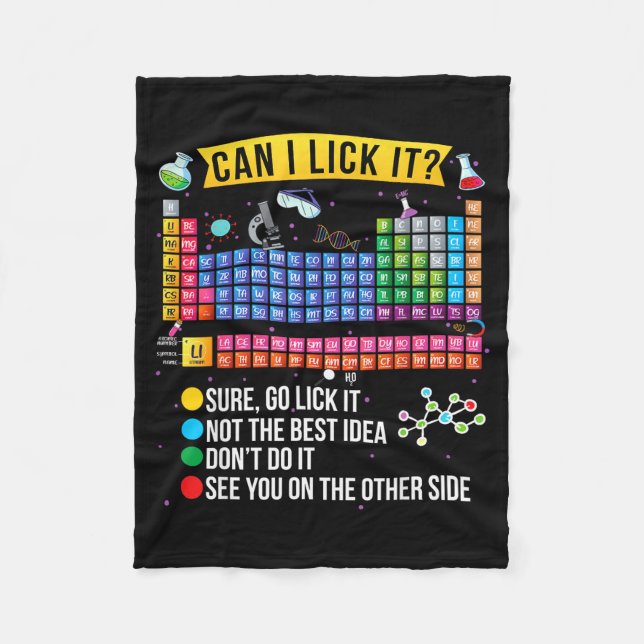 Cobertor De Velo Can I Lick It Periodic Table Funny Science Chemist (Frente)