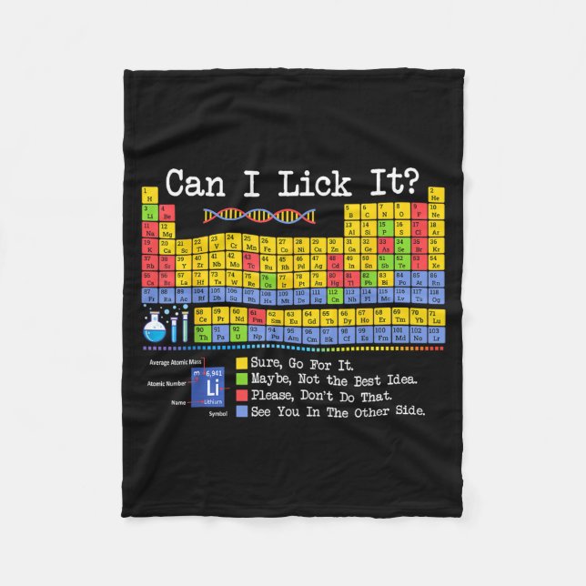 Cobertor De Velo Can I Lick It Periodic Table Funny Science Teacher (Frente)