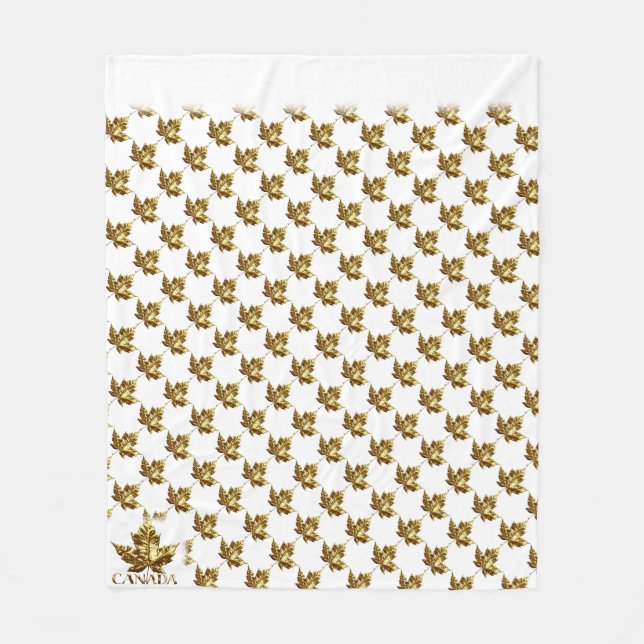 Cobertor De Velo Canadá Blanket Dourado do Canadá Mapeamento Folha  (Frente)