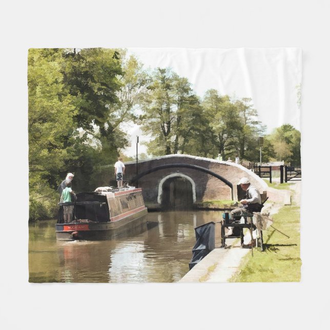 Cobertor De Velo CANAL NARROWBOAT Fleece Blanket (Frente (Horizontal))