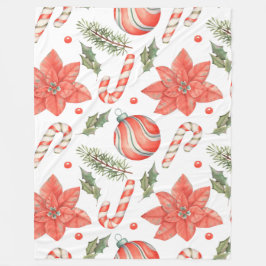 COBERTOR DE VELO CANAS E ÓRNAMENTOS DE CANDAS VERMELHAS